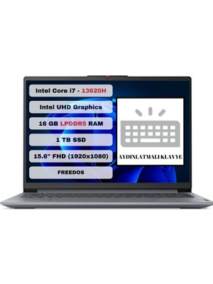 Lenovo Ideapad Slim 3 15IRH8 83EM00DQTR Intel Core I7 13620H 16GB 1tb SSD Freedos 15.6" Fhd Taşınabilir Bilgisayar