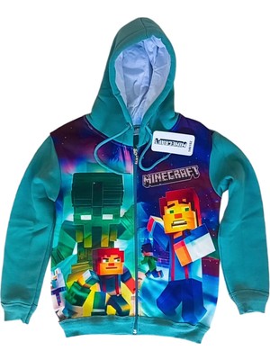 Minecraft 3D Baskılı Erkek Çocuk Uzun Kollu Sweat Shirt 3 - 15 Yaş Siyah