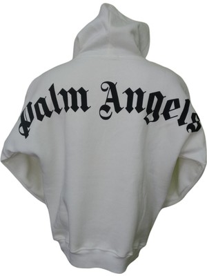 Palm Angels Kadın Krem Rengi Kapüşonlu Owersize Salaş Üç Iplik Sweat Shirt Ksk-Plma