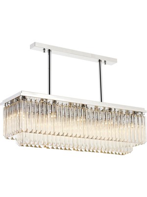 Elsa Klasik Avize E14 90W 100x30cm Metal Krom Avonni-AV-4302-K30X100