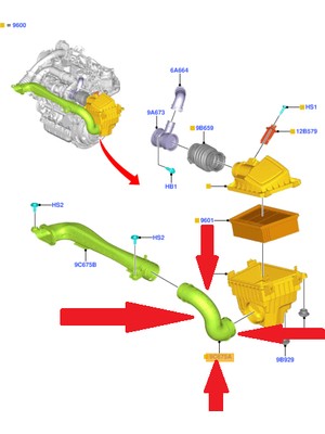Yyo Ford Courier Hava Filtre Borusu Jt769C676Ba Hava Filtre Dirseği