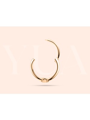 Yua Jewelry Pırlantalı Yıldızlı 14 Ayar Minimalist Halka Helix Piercing