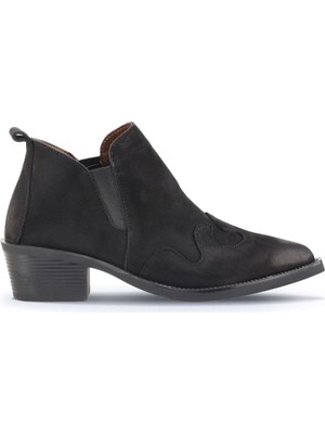 Bueno Shoes Siyah Nubuk Kadın Topuklu Bot 01WD4000 01WD4000