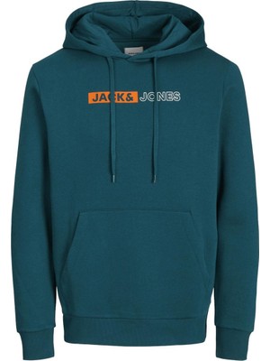 Jack & Jones 12233599 Jjecorp Logo Sweat Hood Play Noos Petrol