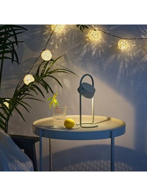 Ikea Solvınden Led'li Masa Lambası, Yeşil, 29 Cm, Pilli