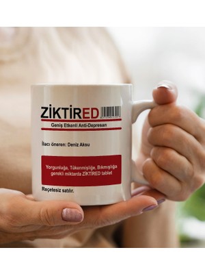 Bk Gift Kişiye Özel Komik Ilaç Tasarımlı Beyaz Kupa Bardak-7, Arkadaşa Hediye, Ev Hediyesi, Doğum Günü Hediyesi, Ofis Hediyesi