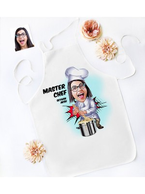 Kişiye Özel Master Chef Anne Karikatür Mutfak Önlüğü