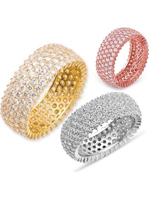 Canka Beş Sıra Tamtur Gümüş Yüzük