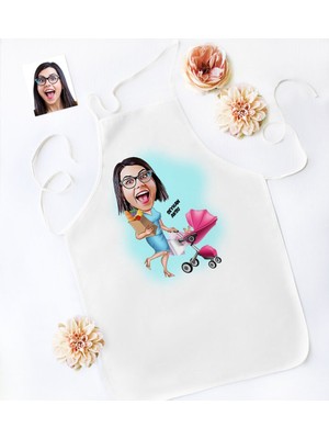 Kişiye Özel Ev Hanımı Anne Karikatür Mutfak Önlüğü - 1