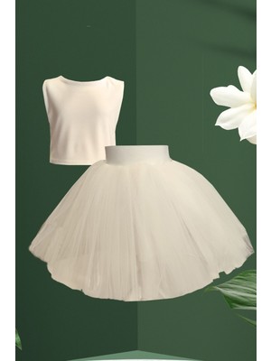 Shecco Babba Kız Çocuk Tütü Etek - Crop Bluz Takım, Doğum Günü Elbisesi