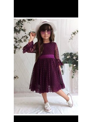 Esmaca Moda Kız Çocuk Elbise Mor