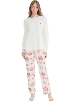 U.s. Polo Assn. Kadın Uzun Kollu Yuvarlak Yaka Pijama Takımı S25106
