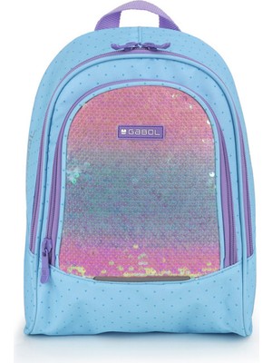 Gabol Anaokulu Sırt Çantası Fantasy Orijinal Kız Çocuk Çift Bölmeli Dayanıklı, Su Geçirmez Mini Çanta 7 Litre Mavi Pullu