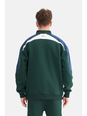 Mesfeno Erkek Kontrast Kol Detaylı Oversize Sweatshirt