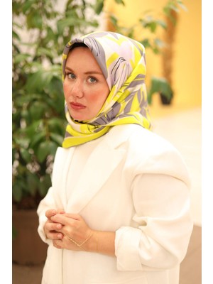 Silk Home Tivil Ipek Eşarp 11439-02 Sarı Karışık Desen