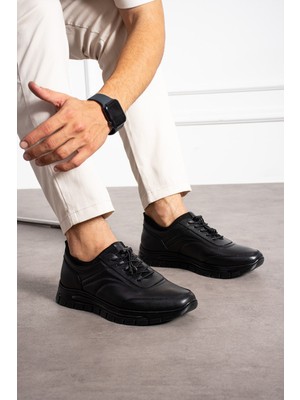Albishoes Erkek Deri Kışlık Casual Ayakkabı Kauçuk Taban Yumuşak Günlük Deri Ayakkabı