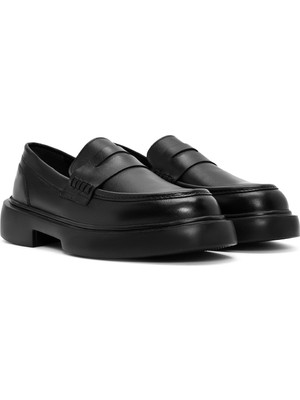 Derimod Erkek Siyah Deri Casual Loafer 24WFD701018