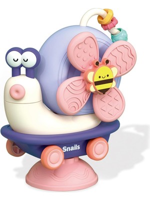 Learning Fun 3in1 Vantuzlu Duyusal Eğitici Oyuncak Salyangoz Mama Sandalyesi Oyuncağı Çıngıraklı