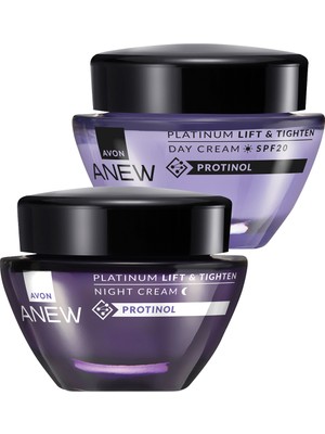 Avon Anew Platinum Lift & Tighten Onarıcı Gece ve Gündüz Krem Paketi 2×50 Ml Tüm Cilt Tipleri İçin