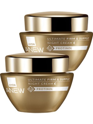 Avon Anew Ultimate Firm & Supple Gece Kremi 50 ml Tüm Cilt Tipleri İçin Gözenek Karşıtı İkili Set