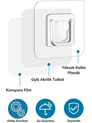 Heredot Mithra Life 5 Adet Çift Taraflı Yapışkanlı Eşya Sabitleme Askısı MIT1107