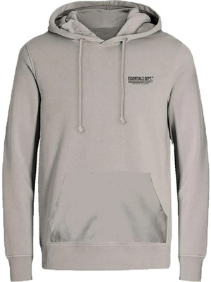 Jack & Jones Erkek Jjolıve Kanguru Cepli Kapüşonlu Sweatshirt 12256833 Taş