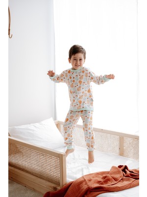 0.5 Tog - %100 Organik Pamuk Çocuk Pijama Takımı - Meyve Desenli