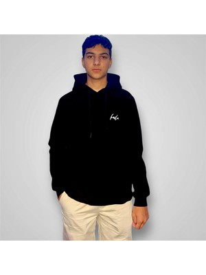 Beyaz Kaila Logolu Kapüşonlu Oversize Sweatshirt - Hoodie