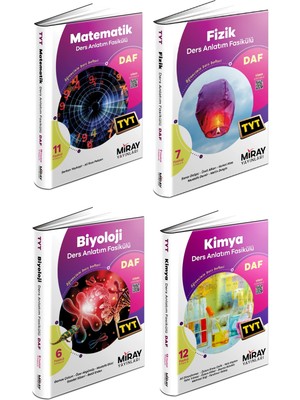 Miray Yayınları 2025 TYT Matematik - Fizik - Kimya - Biyoloji Ders Anlatım Fasikülleri Seti 4 Kitap