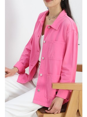 Hkn Amazing Worker Denim Ceket Pembe - 2374.1367.