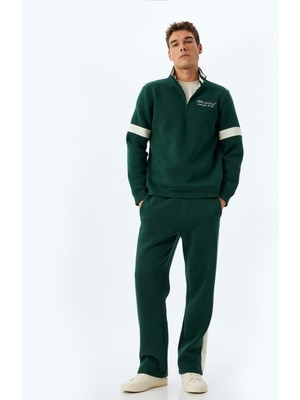 Koton Eşofman Altı Beli Lastikli Renk Bloklu Cep Detaylı Şardonlu Pamuk Karışımlı