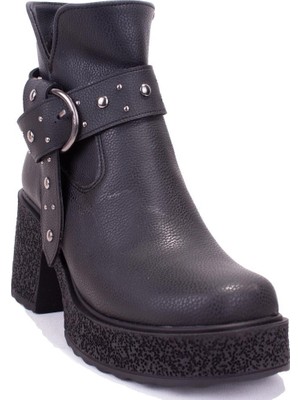 Dagoster DZA07-8962278 Siyah Günlük Platform Topuklu Kadın Bot