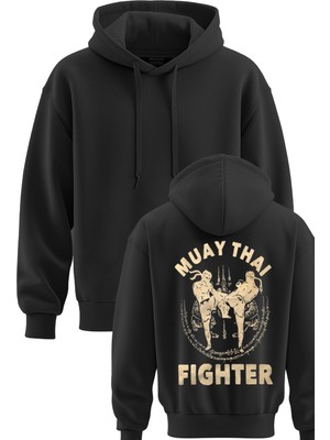 Muay Thai Baskılı 3 Ip Kapşonlu Sweatshirt Muay Thai Hoodie
