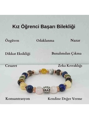 Sertifikalı Orjinal Doğaltaş Kız Öğrenci Başarı Bilekliği