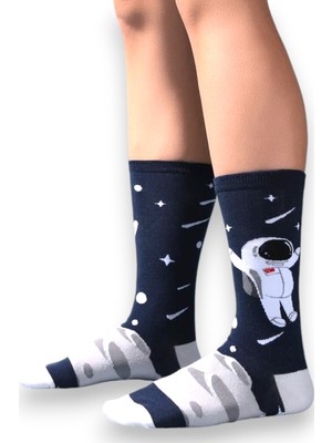 Hanse Socks  Astronot Desenli Çorap  Rahat Ve Nefes Alabilen