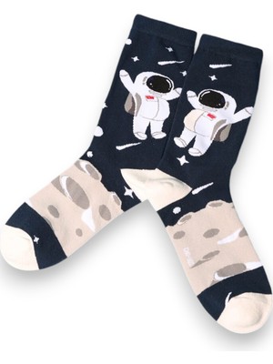 Hanse Socks  Astronot Desenli Çorap  Rahat Ve Nefes Alabilen