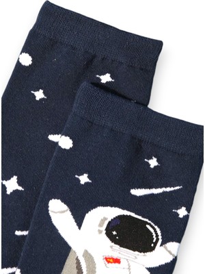 Hanse Socks  Astronot Desenli Çorap  Rahat Ve Nefes Alabilen