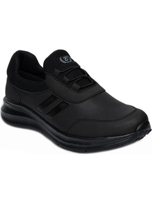 Black Sea Unisex 36-44 Siyah Bağcıksız Mevsimlik Anatomik Comfort Taban Spor Ayakkabı