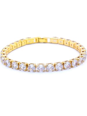 FerizZ Altın Kaplama 4 Tırnaklı Zirkon Taşlı Su Yolu Bileklik BLK-332