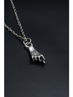 Nah El Hareketi  Gümüş Kaplama Unisex Düz Zincir Kolye kod 915