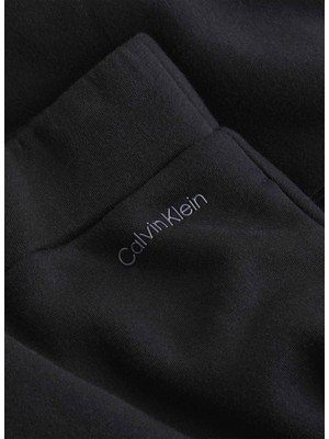 Calvin Klein Siyah Kadın Standart Düz Eşofman Altı Nano Logo Jogger