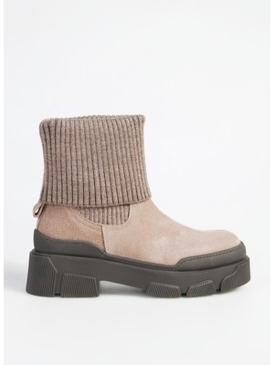 Fabrika Süet + Triko Vizon Kadın Bot D-Elodıa