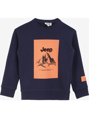 Jeep Baskılı Erkek Lacivert Sweatshırt C4WB-SWT4550