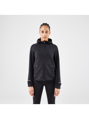 Kiprun Kadın Koşu Ceketi - Siyah/Füme - KIPRUN RUN 500 Warm