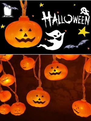 Kapella Halloween Balkabağı Pilli LED Işık 10 Ampül 195CM
