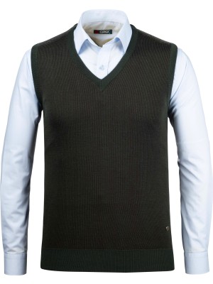 Çizgi Triko Erkek V Yaka Triko Süveter Desenli Renkli Kışlık Çelik Örgü Klasik Kalıp - 5015H