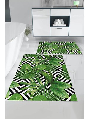 Marsa Olivia Yıkanabilir Kaymaz Taban 2li Banyo Paspası 60X100-50X80