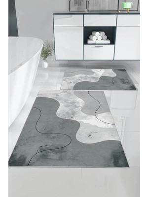Marsa Olivia Yıkanabilir Kaymaz Taban 2li Banyo Paspası 60X100-50X80