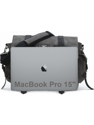 Old Cotton Cargo 7156 Baltimore Suya Dayanıklı Gri Omuz Laptop Okul Seyahat Outdoor Çanta