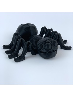 3D Hareketli Sevimli Örümcek Figürlü Oyuncak - Siyah